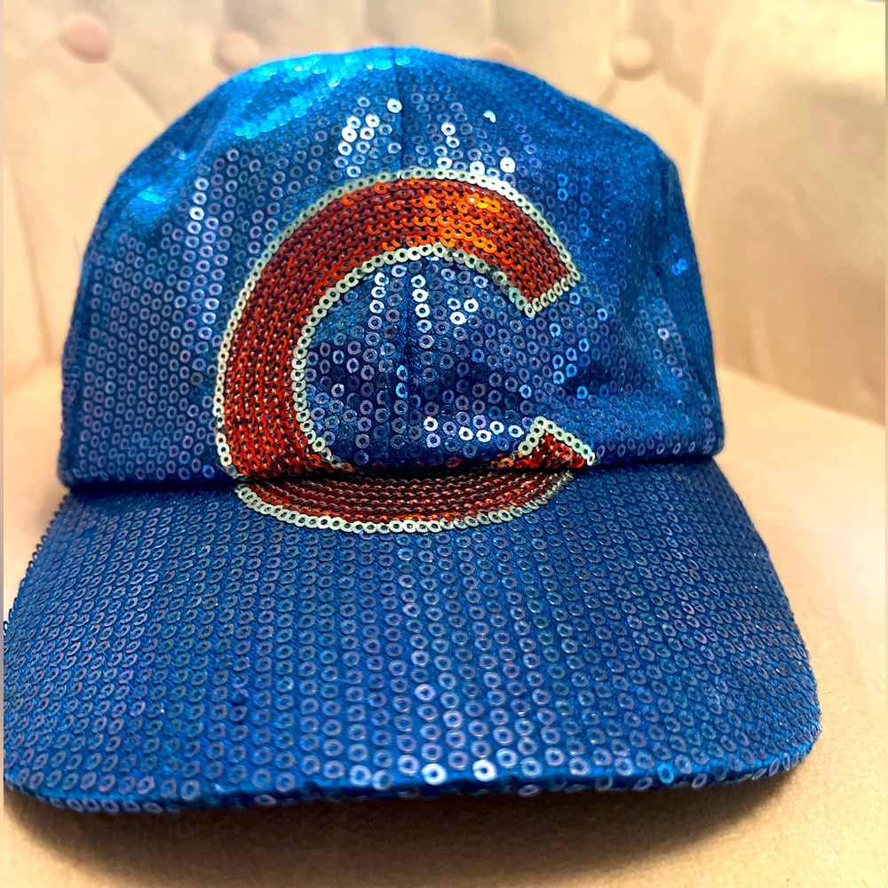Blue Sequin Cubs baseball cap